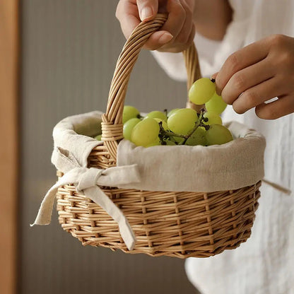 Panier en rotin avec nœud - Tresors de Deco