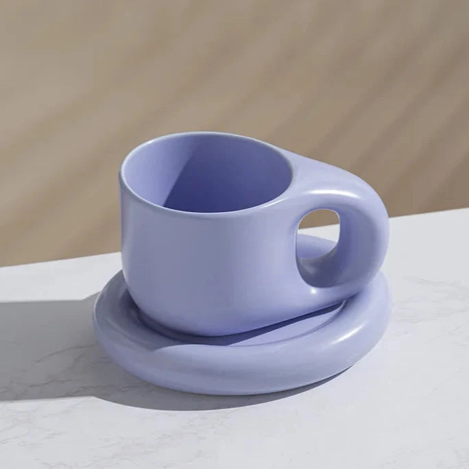 Mug Créatif avec Soucoupe en céramique - Tresors de Deco