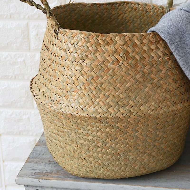 Panier à fleurs en jonc de mer - Tresors de Deco