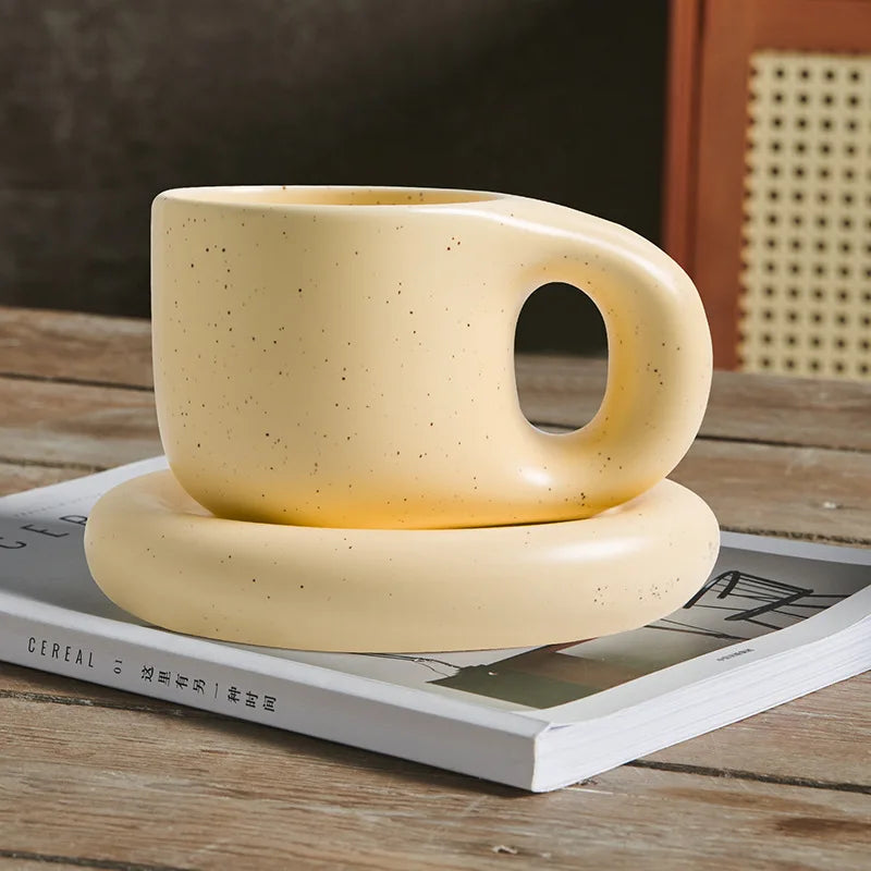 Mug Créatif avec Soucoupe en céramique - Tresors de Deco