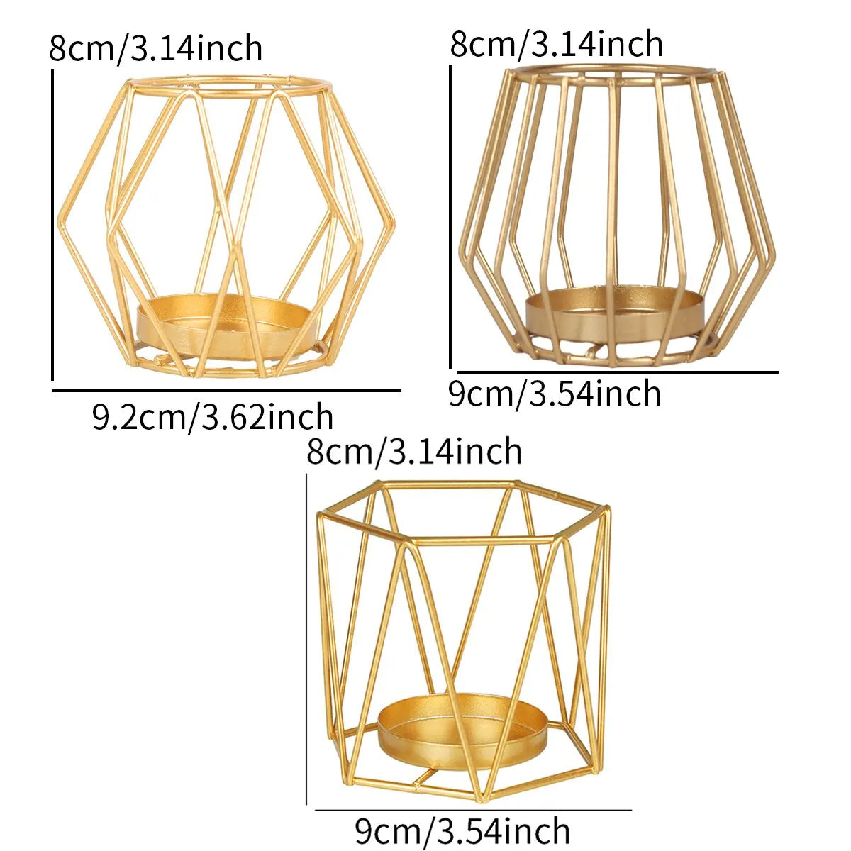 Bougeoir en Fer Creux Doré - Tresors de Deco