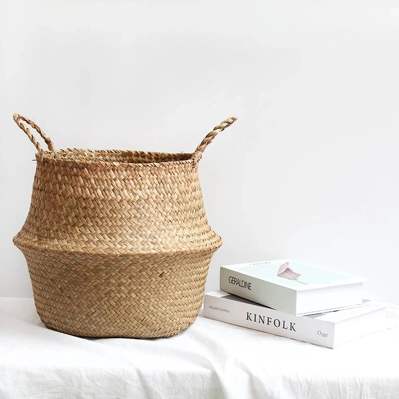 Panier à fleurs en jonc de mer - Tresors de Deco