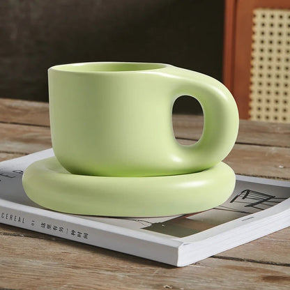 Mug Créatif avec Soucoupe en céramique - Tresors de Deco