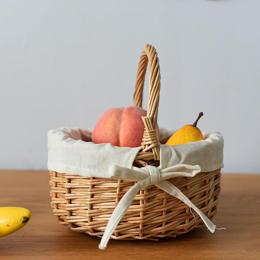 Panier en rotin avec nœud - Tresors de Deco