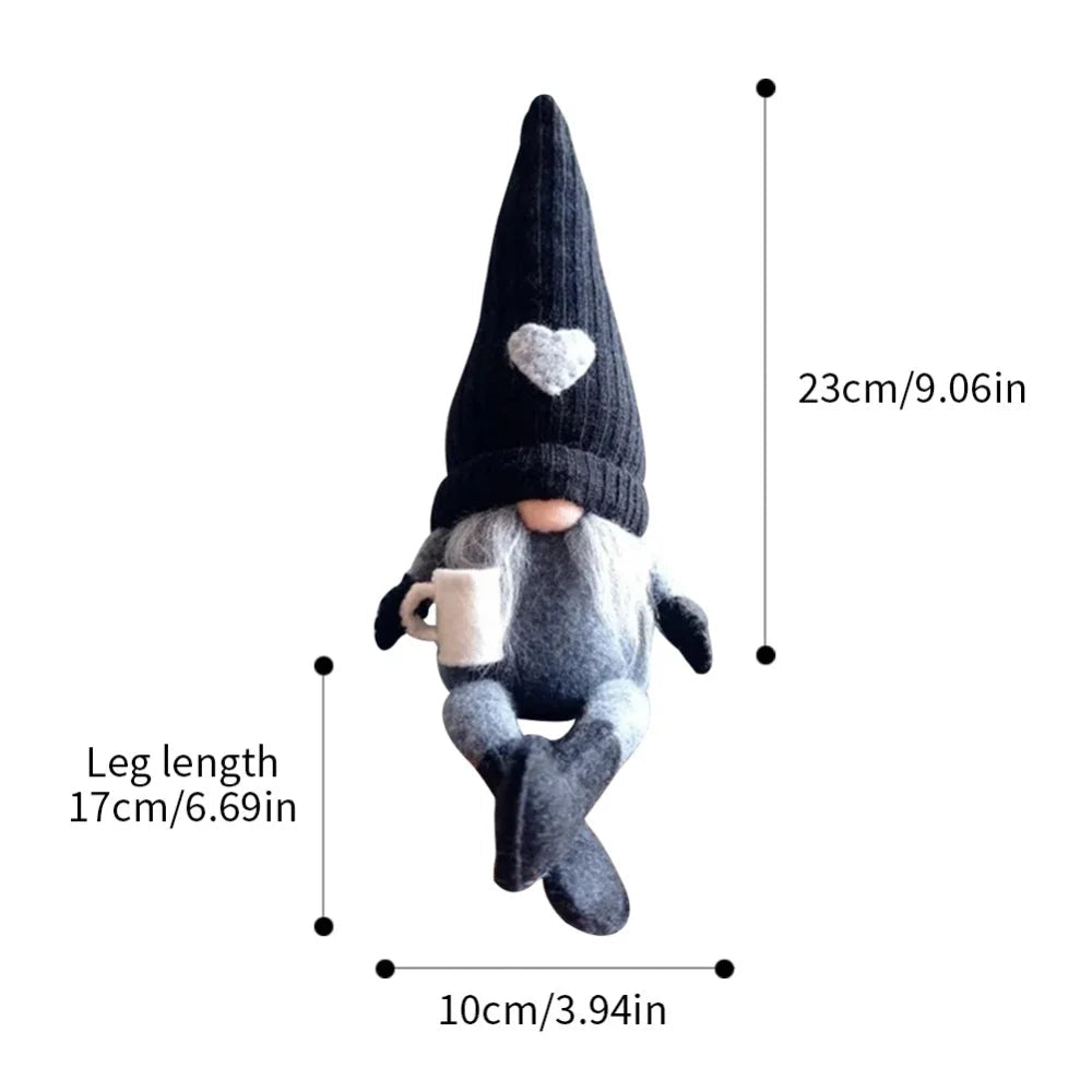 Peluche gnome avec tasse de café - Tresors de Deco