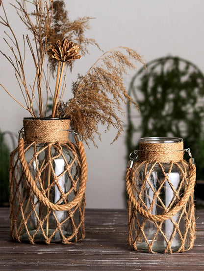 Vase en verre avec filet