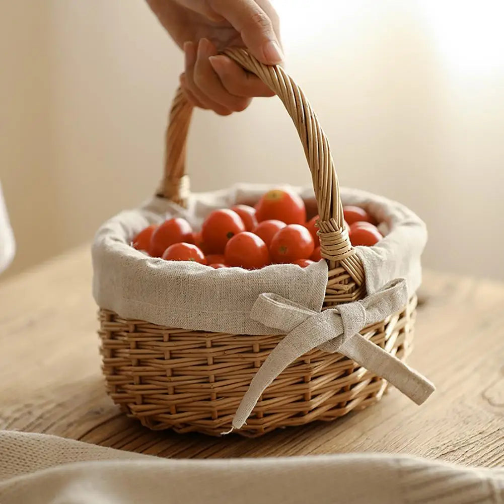 Panier en rotin avec nœud - Tresors de Deco